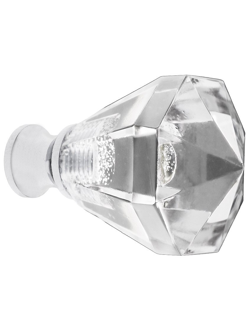 Small LeadFree Octagonal Crystal Knob with Solid Brass Base House of Antique Hardware